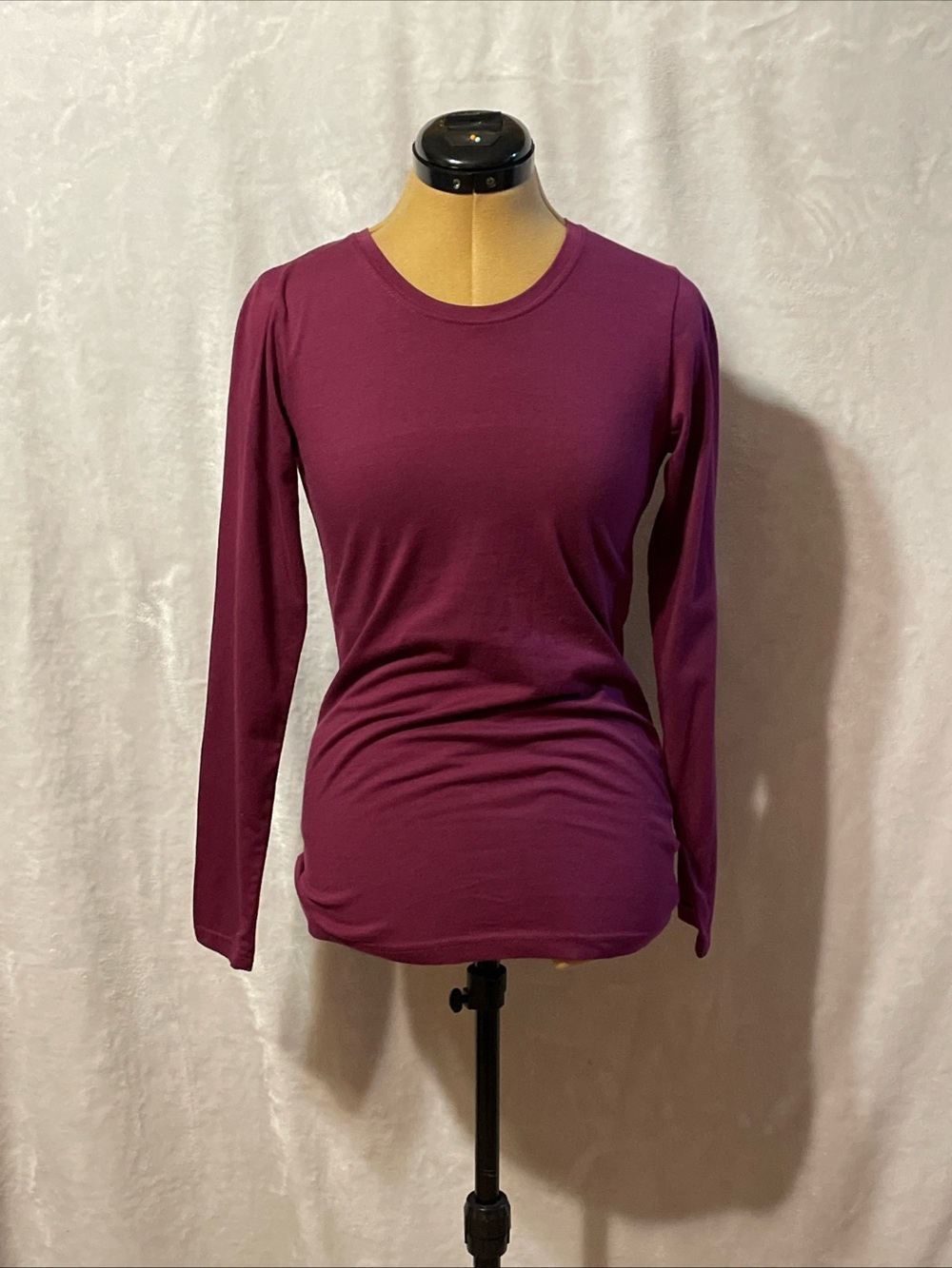 Beyond scrubs Women’s Long Sleeve Crewneck Top - Plum